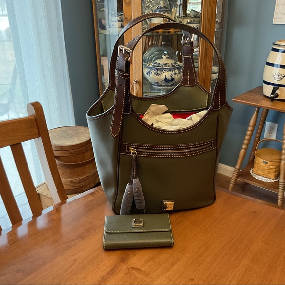 Dooney & Bourke Handbags - Dooney & Bourke Saffiano Olive Maddie with wallet
